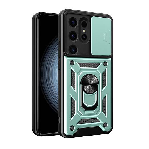 Galaxy S24 Ultra K�l�f Pars Lens Y�z�kl� Silikon - Ye�il