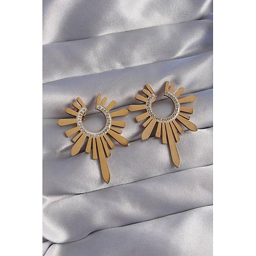 316L �elik Gold Renk Zirkon Ta�l� G�ne� Fig�rl� K�pe