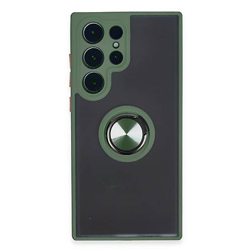 Galaxy S23 Ultra K�l�f Montreal Y�z�kl� Silikon Kapak - Ye�il
