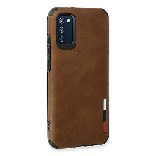 Galaxy A03S K�l�f Loop Deri Silikon - Kahverengi