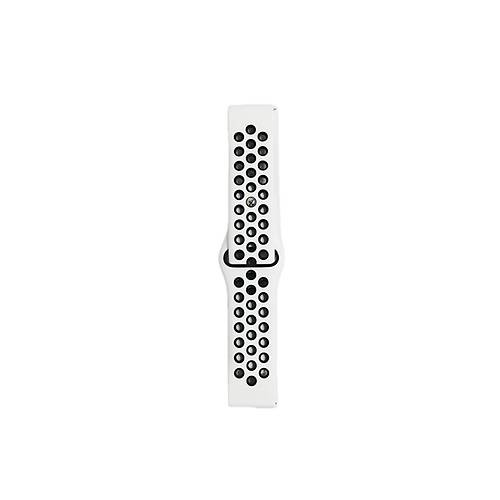 Watch 22mm Spor Delikli Kordon - Beyaz-Siyah