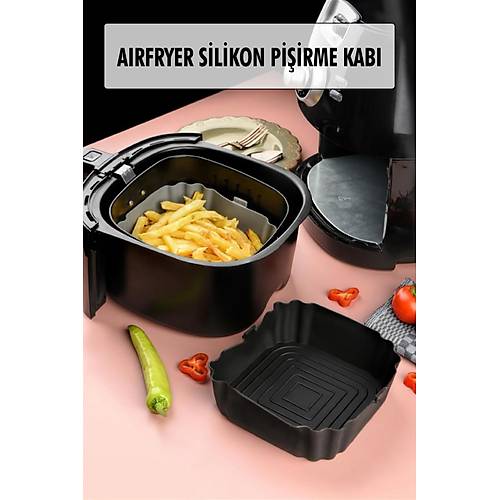 B�t�n Airfryer'lere Uyumlu Siyah Silikon Pi�irme Kab�