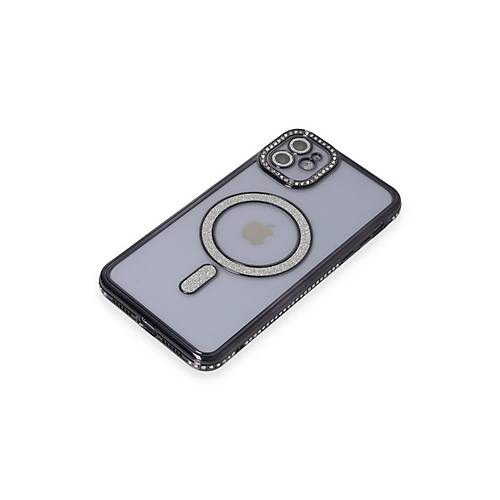 iPhone 11 K�l�f Joke Simli Magneticsafe K�l�f - Siyah