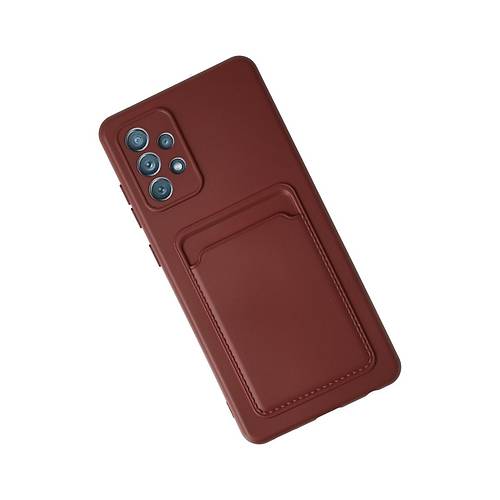 Galaxy A72 K�l�f Kelvin Kartvizitli Silikon - Bordo