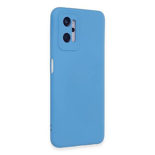 Realme 9i 4G K�l�f Nano i�i Kadife Silikon - Mavi