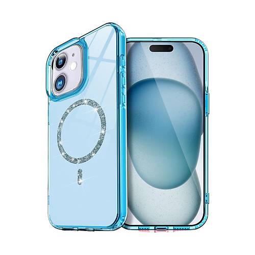 iPhone 11 Live Diamond Magsafe Kapak - Mavi