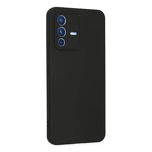 V23 5G K�l�f Nano i�i Kadife Silikon - Siyah