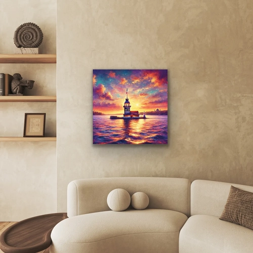K�z Kulesi Kanvas Tablo 90x90cm