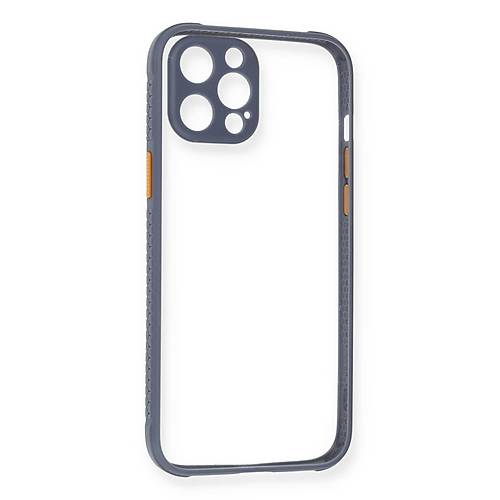 iPhone 12 Pro K�l�f Miami �effaf Silikon - Gri