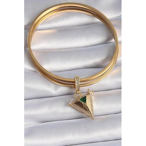 Pirin� Gold Renk Zirkon Ta�l� 3D ��gen Model Ajda Charm