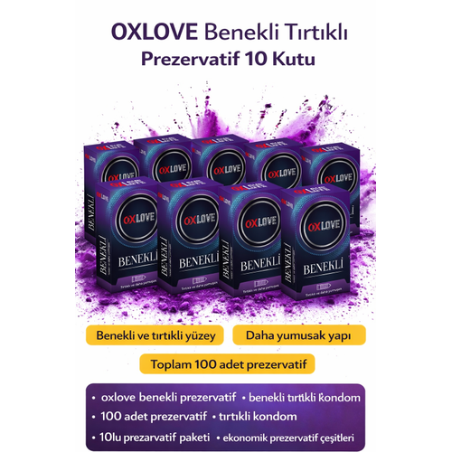OXLOVE Benekli T�rt�kl� Prezervatif 10 Kutu 100 Adet Ekonomik Paket Daha Yumu�ak Dokulu