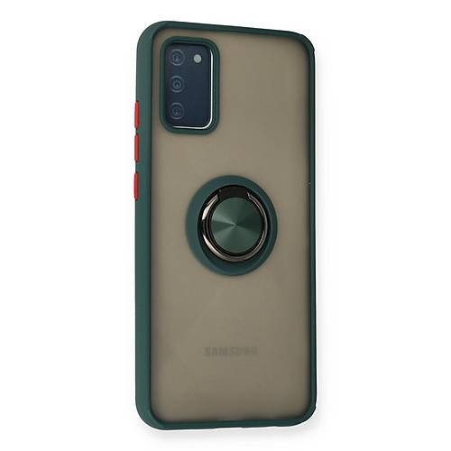 Galaxy A02S K�l�f Montreal Y�z�kl� Silikon Kapak - Ye�il