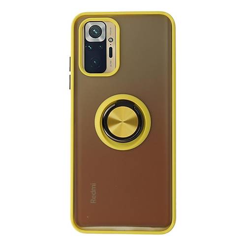 Redmi Note 10 K�l�f Montreal Y�z�kl� Silikon Kapak - Sar�