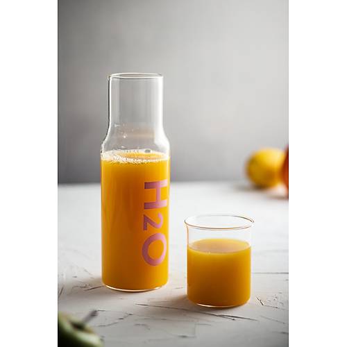 Borosilikat Cam Pembe Ba�ucu S�rahisi & Cam S�rahi * 600 ml