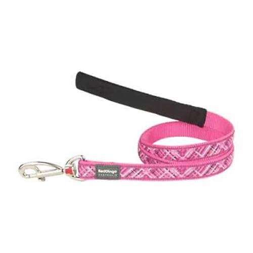 Flanno Desenli Pembe K�pek Uzatma Tasmas� Large 25 Mm 1,2 Mt