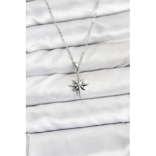 316L �elik Zincir G�m�� Renk Kutup Y�ld�z� Model Kad�n Kolye