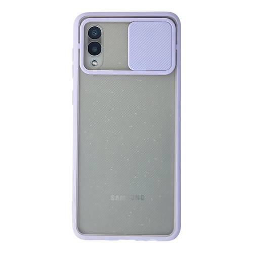 Galaxy A02 K�l�f Palm Buzlu Kamera S�rg�l� Silikon - Lila