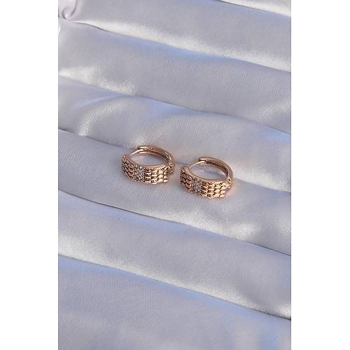 XUP�NG Rose Renk Zirkon Ta�l� ��lemeli Halka K�pe