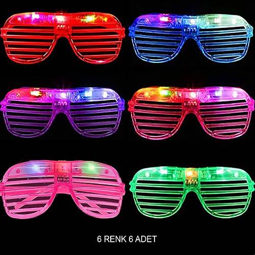 I��kl� Panjur �eritli Led Parti G�zl��� 6 Renk 6�l� Set