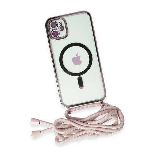 iPhone 11 K�l�f Divo Lazer Ask�l� Magsafe Kapak - Pembe