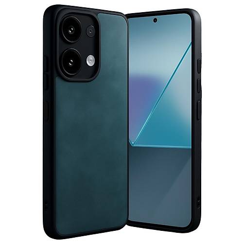 Redmi Note 13 4G K�l�f Aras Deri Kapak - Koyu Ye�il