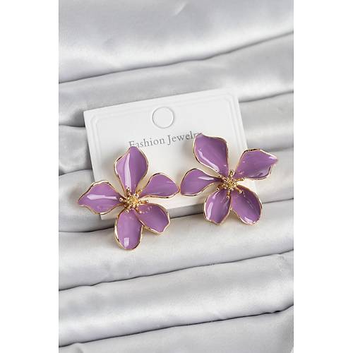 Mor Mineli �i�ek Model Pirin� Kad�n K�pe