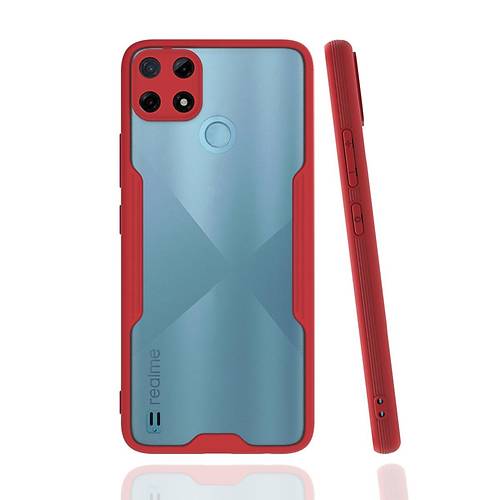 Realme C25Y K�l�f Platin Silikon - K�rm�z�