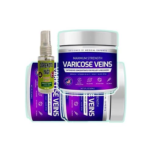 Pharmapulse Varicose Veins Purple Bak�m Kremi 100 ml x 3 adet + ��rek Otu Ya�� 30 ml