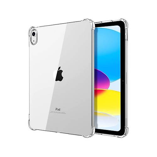 iPad 2022 10.9 (10.nesil) K�l�f Anti Shock Tablet Silikon - �effaf