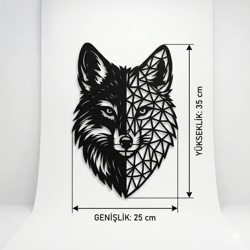 Geometrik Kurt Duvar Tablosu MDF Lazer Kesim Modern Duvar S�s� Minimal Hayvan Fig�rl� Dekor