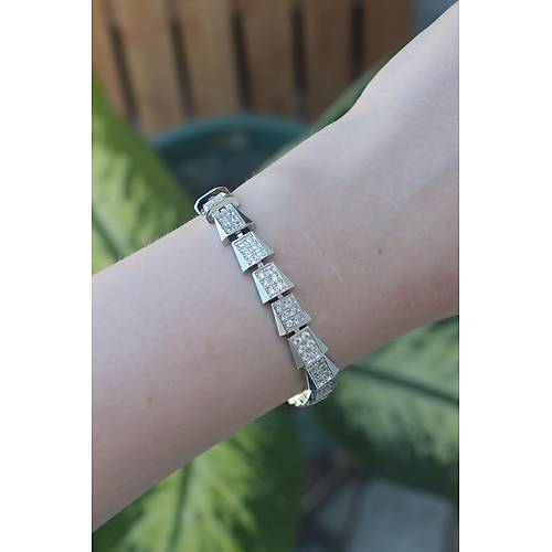 Vip Seri Pirin� Zirkon Ta�l� G�m�� Renk Geometrik Bileklik