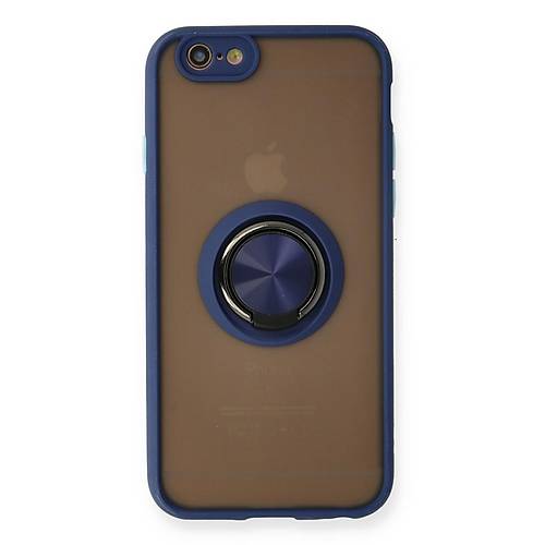 iPhone 6 K�l�f Montreal Y�z�kl� Silikon Kapak - Lacivert