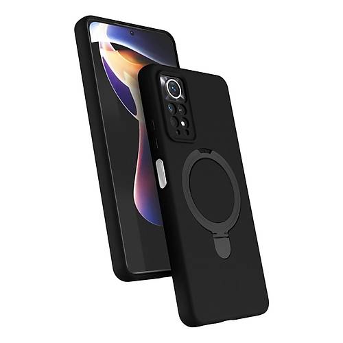 Redmi Note 12 Pro 4G Regal Magsafe Standl� Kapak - Siyah