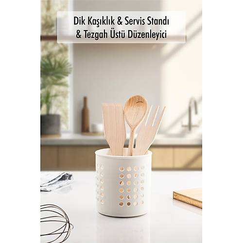 Beyaz Silindir Dik Ka��kl�k & Tezgah �st� D�zenleyici & Servis Stand�