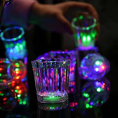 Renkli Led Parlayan Fiber Optik Glow I��kl� Bardak 5,5 x 5,5 cm 1 Adet