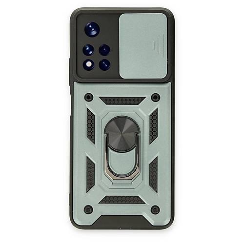 Redmi Note 11T K�l�f Pars Lens Y�z�kl� Silikon - Ye�il