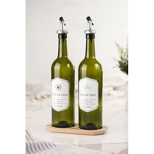 Bambu Standl� 2'li 750 ml Zeytinya�� & S�v� ya� �i�esi & Ya�l�k Sirkelik Seti (Damlatmaz)