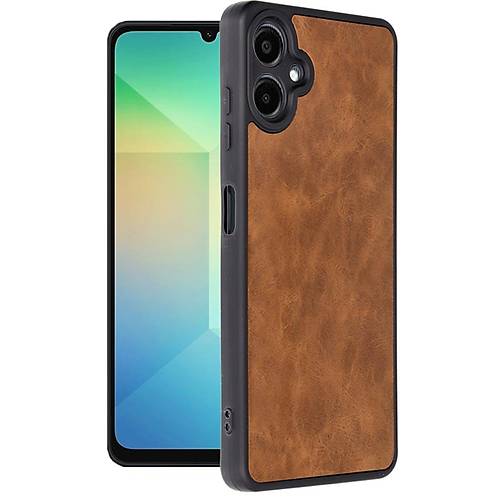 Galaxy A06 K�l�f Aras Deri Kapak - Taba