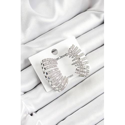 Pirin� Zirkon Ta�l� �oklu G�r�n�ml� Model G�m�� Renk Kad�n K�pe