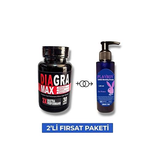 Diagra Max Erkek �zel Geli�tirme 30'lu Destekleyici Playboy Lib.ido Artt�r�c� Krem 125 ml