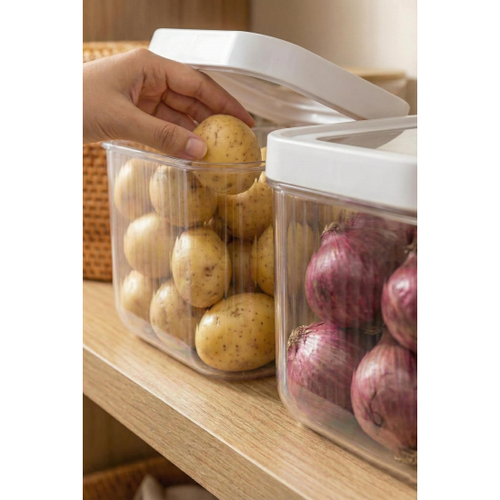 2'Li 12 LT Multibox Beyaz Kayar Kapakl� Saklama Kab� & Erzak Kab� & Patates So�an Kovas�