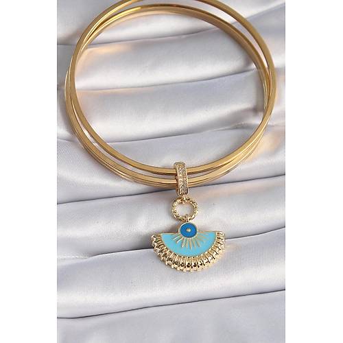 Pirin� Gold Renk Nazar Boncuklu Ajda Charm
