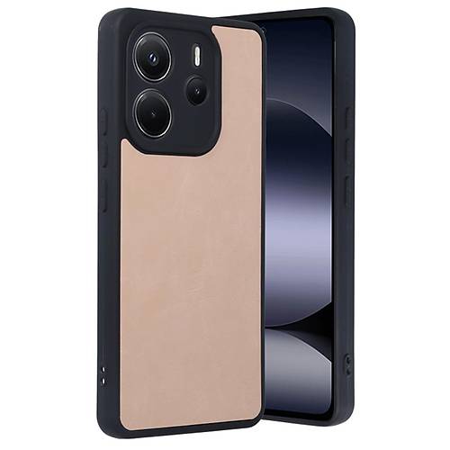 Redmi Note 14 4G K�l�f Aras Deri Kapak - Pudra
