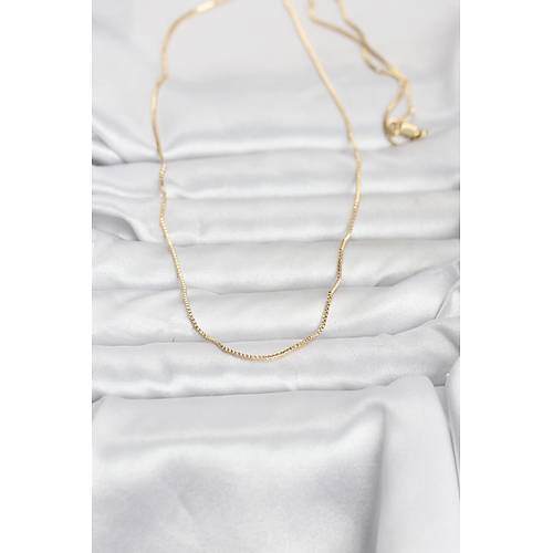 CM 14K Gold Renk �nce Kare Zincirli Model 60 cm Kad�n Kolye