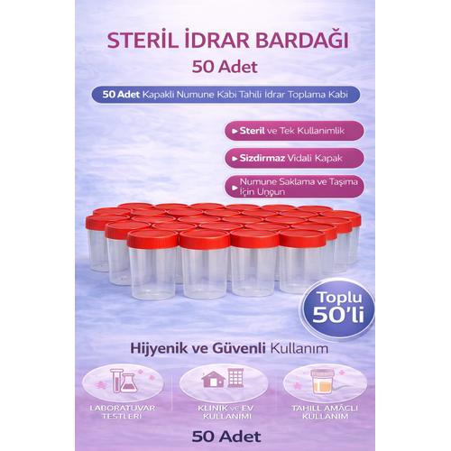 Steril �drar Kab� Kapasiteli Numune Toplama Kab� 50 Adet