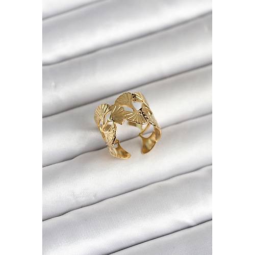 316L �elik Gold Renk Yelpaze Model Kad�n Y�z�k