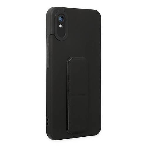 Redmi 9A K�l�f Mega Standl� Silikon - Siyah