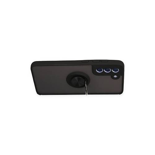 Galaxy S21 FE K�l�f Montreal Y�z�kl� Silikon Kapak - Siyah