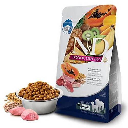 N&D Tropical Selection Kuzu Etli ve Tropikal Meyveli Orta ve B�y�k Irk Yeti�kin K�pek Mamas� 10 Kg