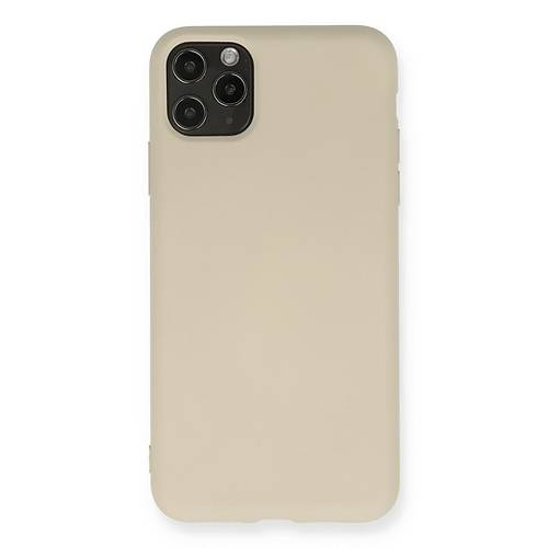 iPhone 11 Pro Max K�l�f Nano i�i Kadife Silikon - Bej